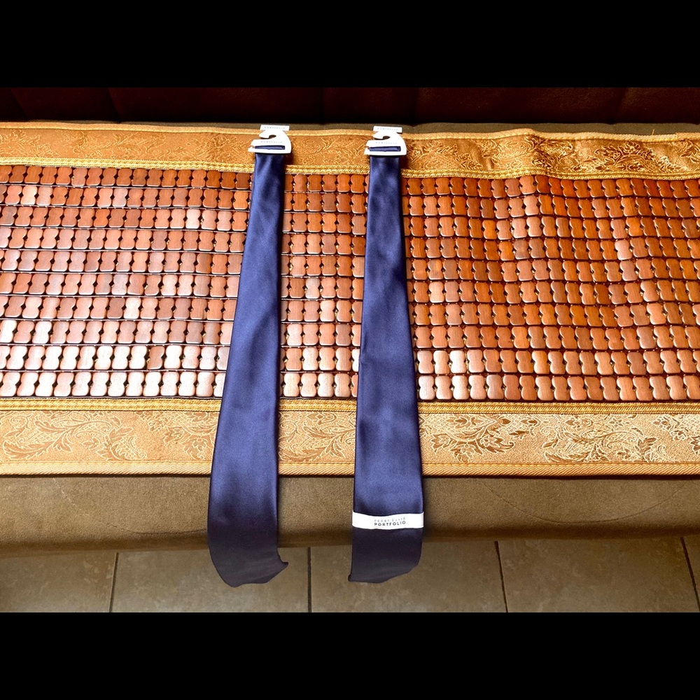 NWT Perry Ellis Solid Blue Ties for 2- 75% Off